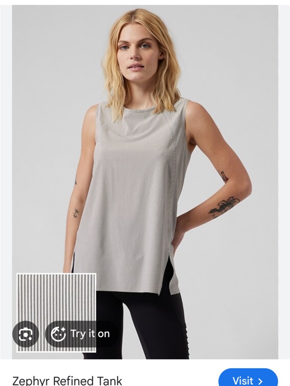 Athleta tank top medium striped zephyr